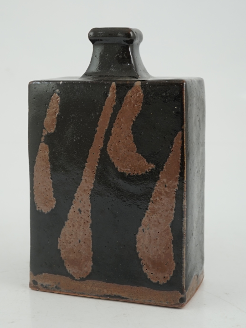 Attributed to Shoji Hamada (1894-1978), a tenmoku glazed bottle vase